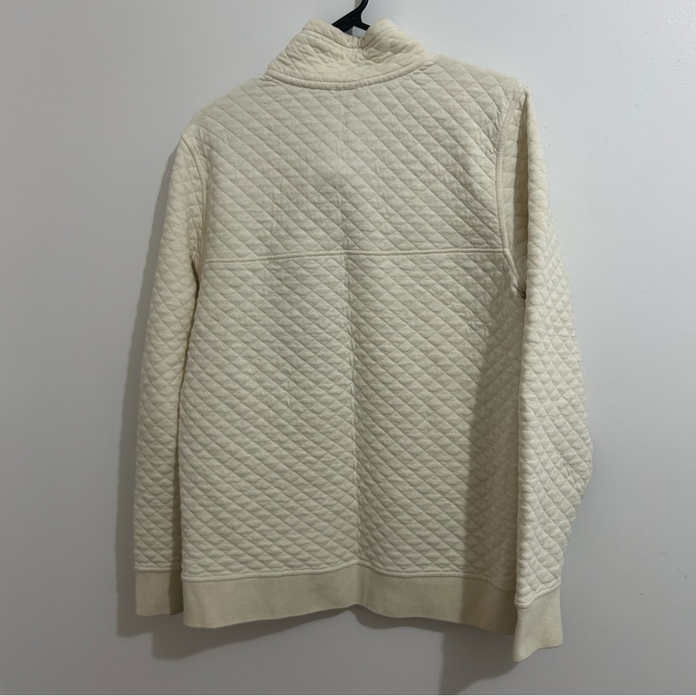 Patagonia Women's Organic Cotton Quilt Snap-T Pullover Cream & Blue Size Large - Picture 4 of 4